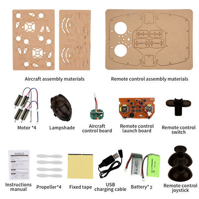 2.4g Control remoto Quadcopter juego Bemay juguete de madera ensamblaje educativo Rc Drone Kit