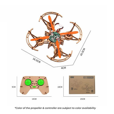 Construye y aprende Diy Construcción de madera Drone Quadcopter Ensambla Rc Drones Kit Set Educación de juguete para estudiantes Enseñar a los niños