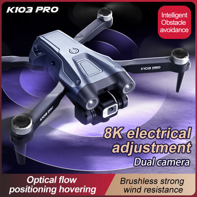 Drones para principiantes K103 Pro Drone con 4k doble cámara Evitación de obstáculos Flujo óptico Wifi Fpv y motor sin escobillas plegable