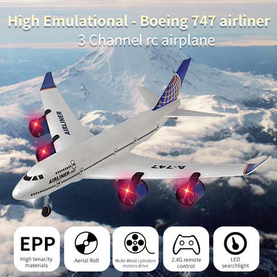 Avión RC eléctrico A380 747 Modo Fácil de volar Stunt Roll 2,4 GHz Control remoto planeador para y baterías incluidas