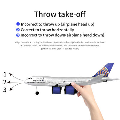 Simulado planeador de control remoto 2.4g Avión de ala fija listo para volar Juguete eléctrico RC para niños Tres aviones de pasajeros