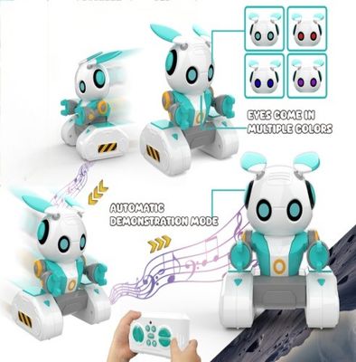 Robots educativos HUGTEC S024 Robot de juguete Control remoto Gestura STEM 3 Música plástica Función de luz automática para unisexo