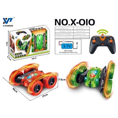 X-010 Rc Mini Stunt Car 2.4ghz Doble lateral 360 grados de caída de control remoto Juegos de coche de acrobacias para el entretenimiento de los niños