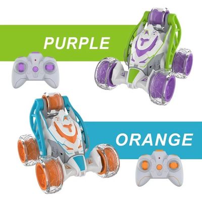 Experto de control remoto coche de acrobacias 360 grados de rotación coche con luz de la música spray juguetes para niños tiempo de juego 18 minutos
