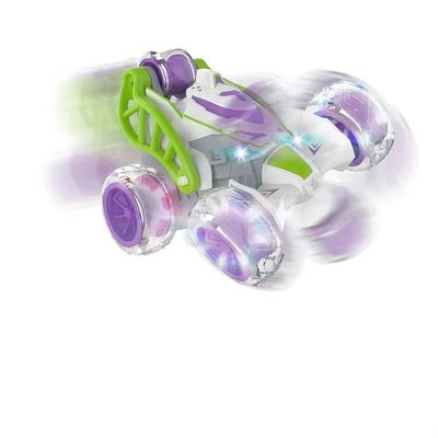 Experto de control remoto coche de acrobacias 360 grados de rotación coche con luz de la música spray juguetes para niños tiempo de juego 18 minutos