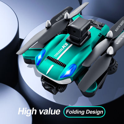 Aliado de aluminio 2024 K8 Drone Dual Camera Cuatro ejes Avión plegable con evitación de obstáculos y helicóptero RC Dron 8k Pro