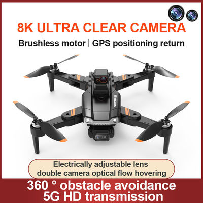 Cámara HD y fotografía aérea HD Cuadcopter Control remoto S1 Evitar obstáculos con láser sin escobillas Drone Negro Naranja