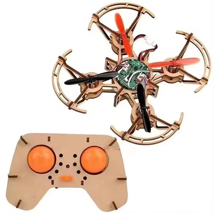 Construye y aprende Diy Construcción de madera Drone Quadcopter Ensambla Rc Drones Kit Set Educación de juguete para estudiantes Enseñar a los niños