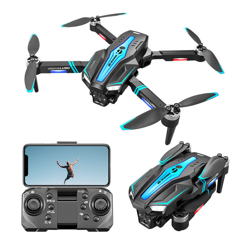 Drones principiantes Posicionamiento de flujo de tres ejes Mini Drone plegable sin escobillas con evitación de obstáculos infrarrojos y cámara 4k