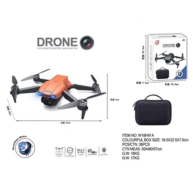 Drone W18Hw para inspección agrícola con modo sin cabeza y efectos especiales de rodadura de 360 ° para ajuste personalizado de la ruta de vuelo