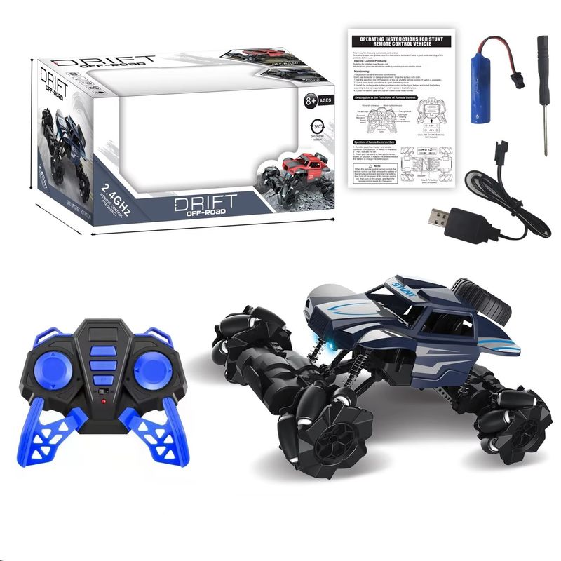 Paquete original incluye 360 Rotación Control de radio Stunt Rc Drift Coche de carreras con luz y luz M3 9 canales