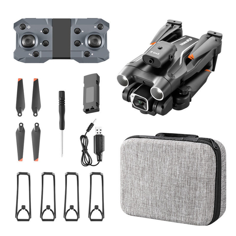 K9 Mini Drone Tiempo de vuelo máximo 10-20min Nivel de habilidad de operador principiante 4k HD Doble cámara Evitar obstáculos de cuatro lados