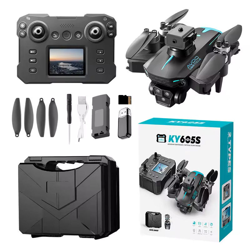 Tiempo de vuelo máximo estilo Ky605s Drone 4khd Máximo cámara de cuatro lados Evitación de obstáculos Motor sin escobillas Batería vida Rc Drone
